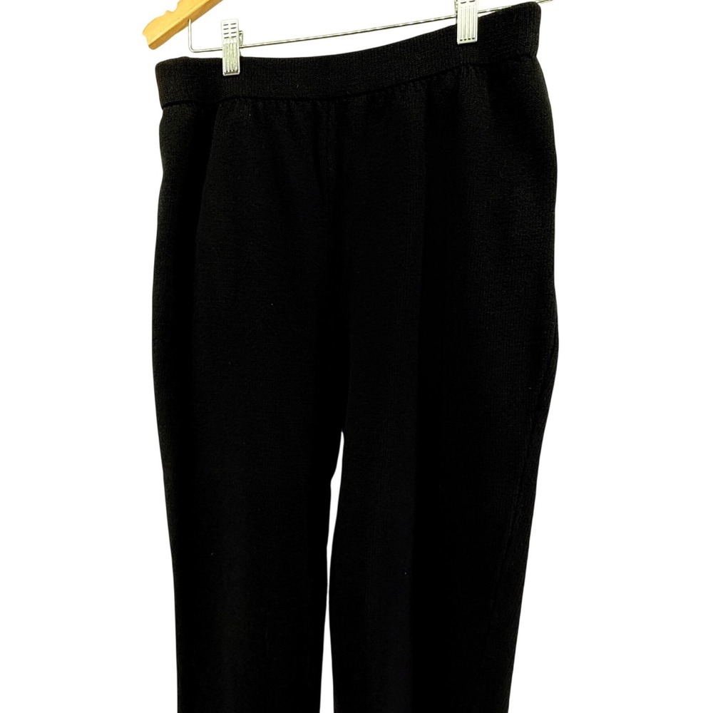 St John Basics Black Knit Sailor Pants Gold Buttons High Waist Womens‎ 8 - Picture 6 of 14